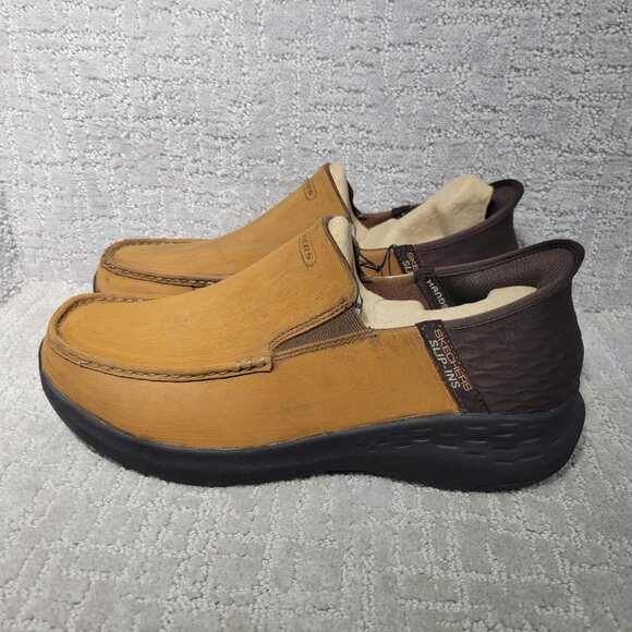 Skechers Parson Oswin Men's Size US 12 Brown Leather Slip On Shoes 204866WW - Picture 3 of 11